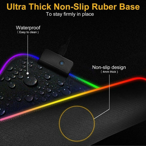 NovaDrop RGB Gaming 1 Touch Light Up Mouse Pad - Large Size