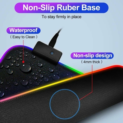 NovaDrop RGB Gaming 1 Touch Light Up Mouse Pad - Large Size