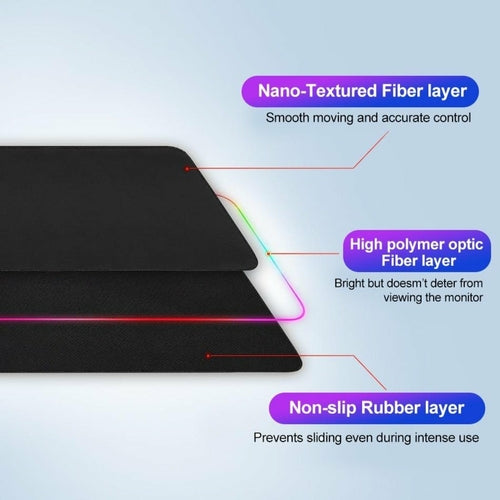 NovaDrop RGB Gaming 1 Touch Light Up Mouse Pad - Large Size
